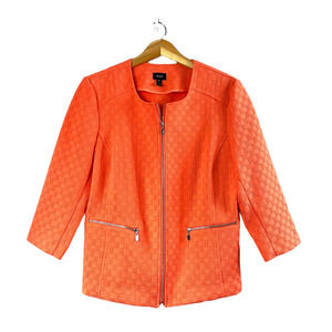 Orange Long Sleeve Rafaella Zip Front Shirt 12